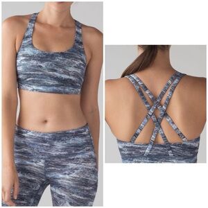 Lululemon Energy Bra Aerial Drift Multi Black/ Size 8